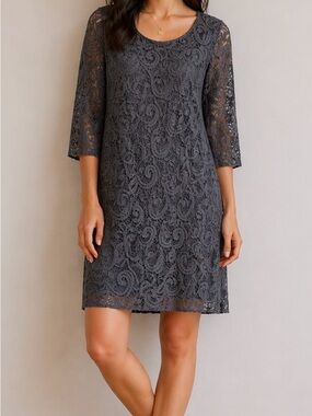 Tacera black Lace Shift Dress